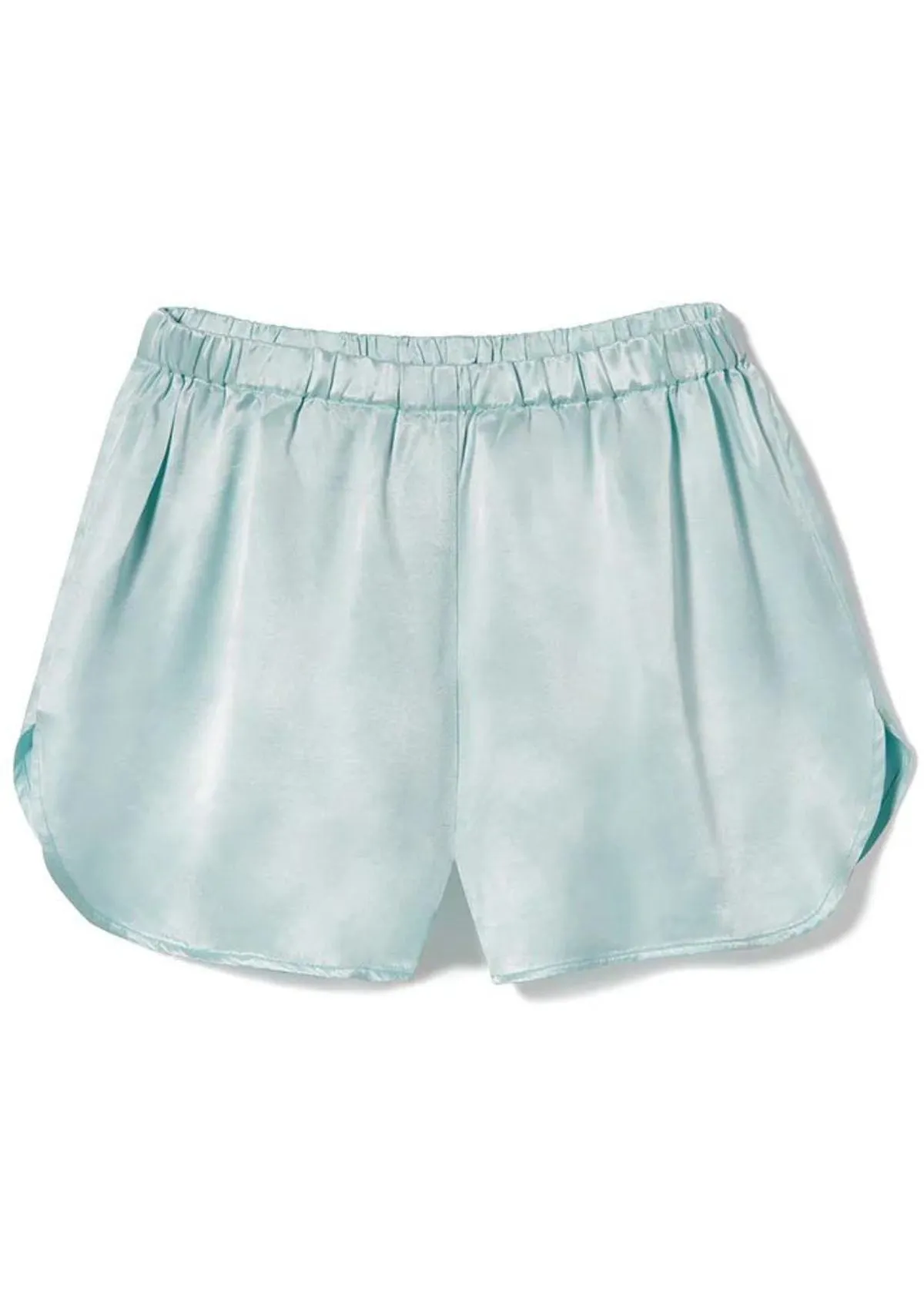 PJ HARLOW Brittany Satin Boy Short with Elastic Waistband - Aqua
