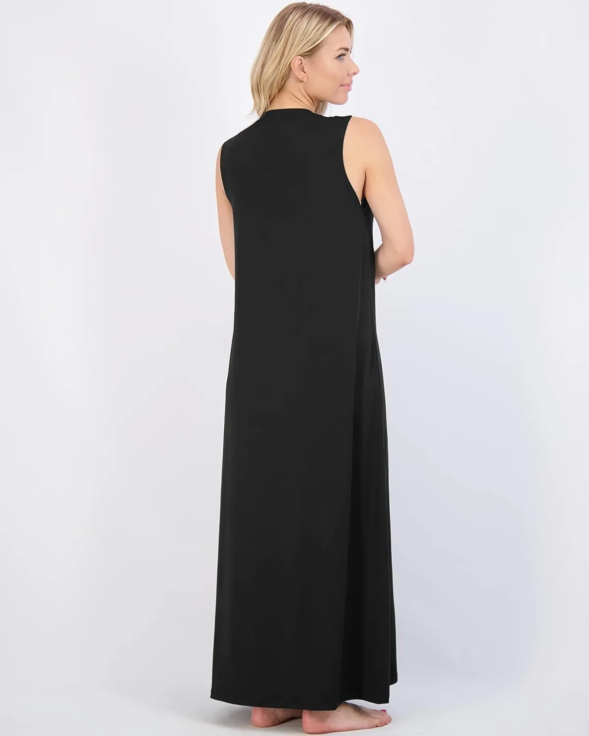 Real Essentials 3 Pack: Women's Soft Tank Nightgown Sleeveless Nightshirt Sleep Dress (Available In Plus Size)