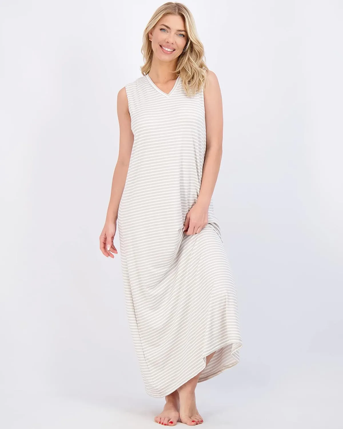 Real Essentials 3 Pack: Women's Soft Tank Nightgown Sleeveless Nightshirt Sleep Dress (Available In Plus Size)