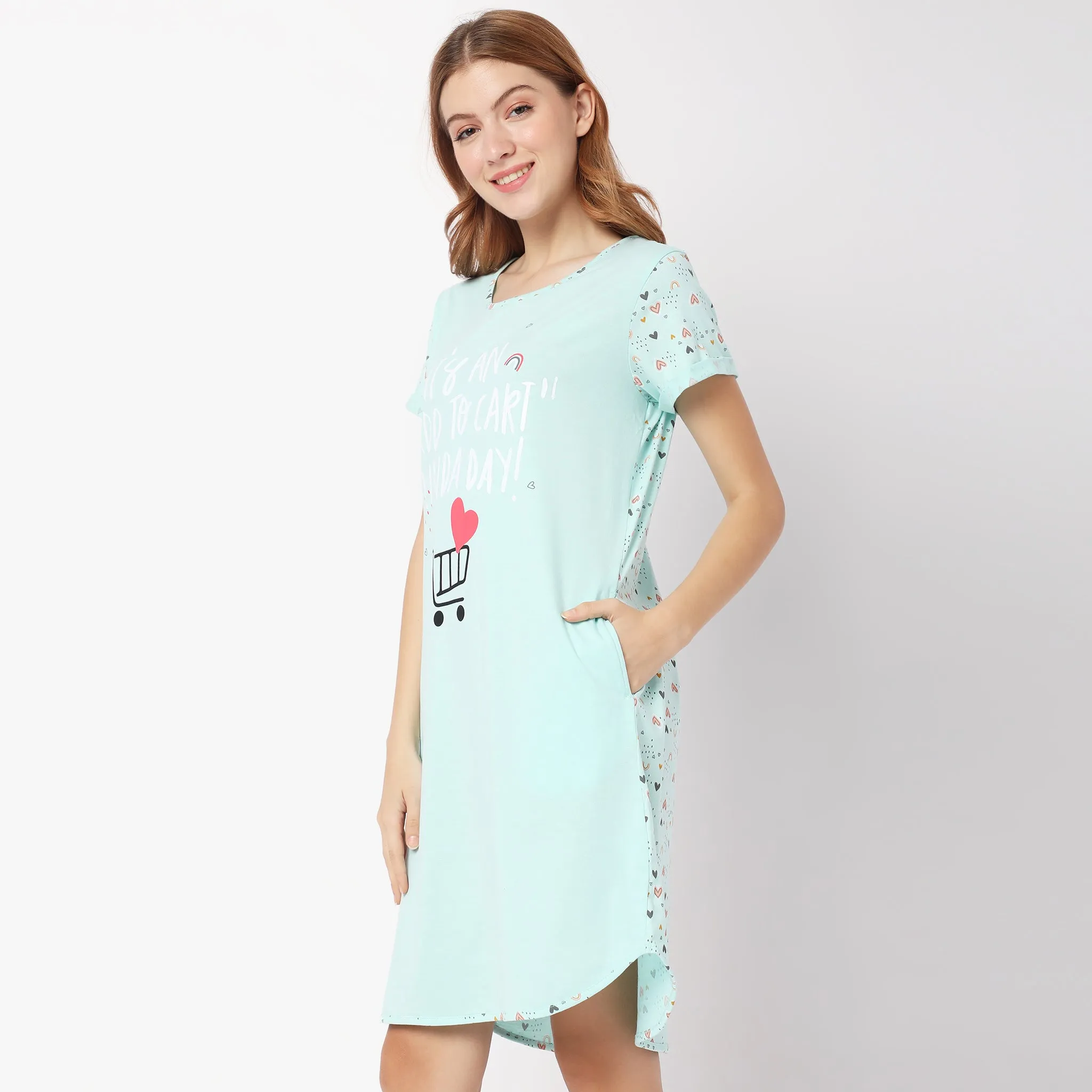 Regular Fit Graphic Short Gown