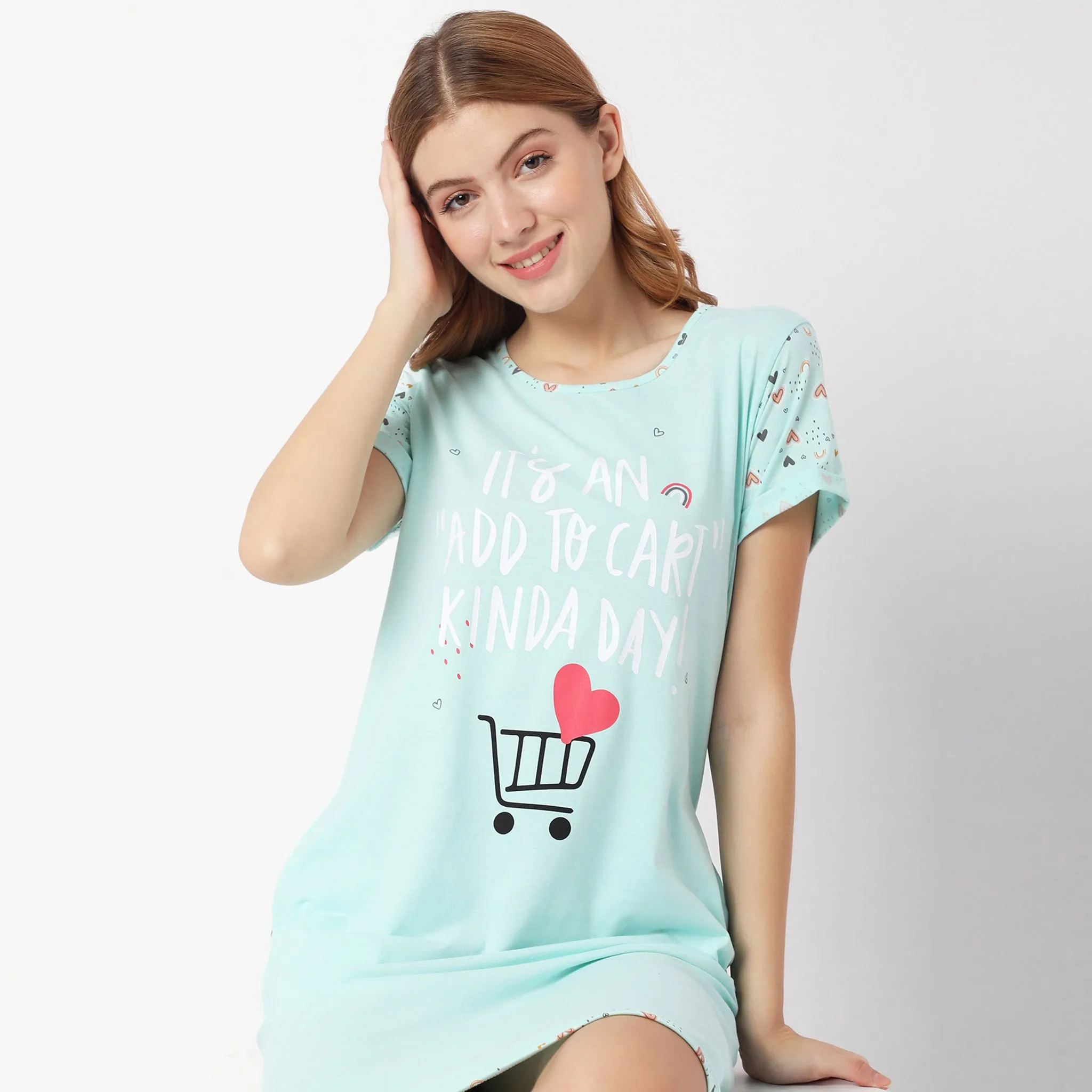 Regular Fit Graphic Short Gown
