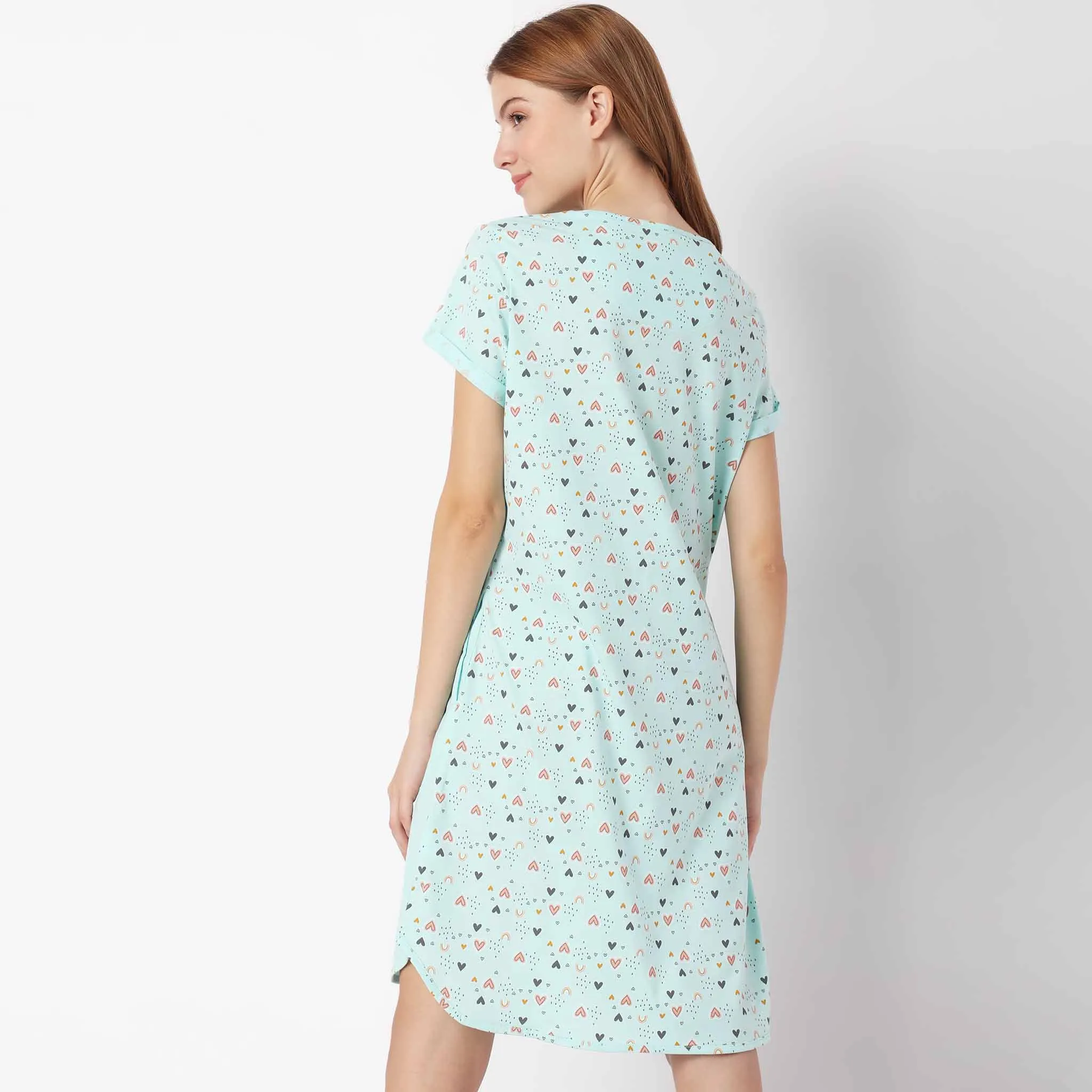 Regular Fit Graphic Short Gown