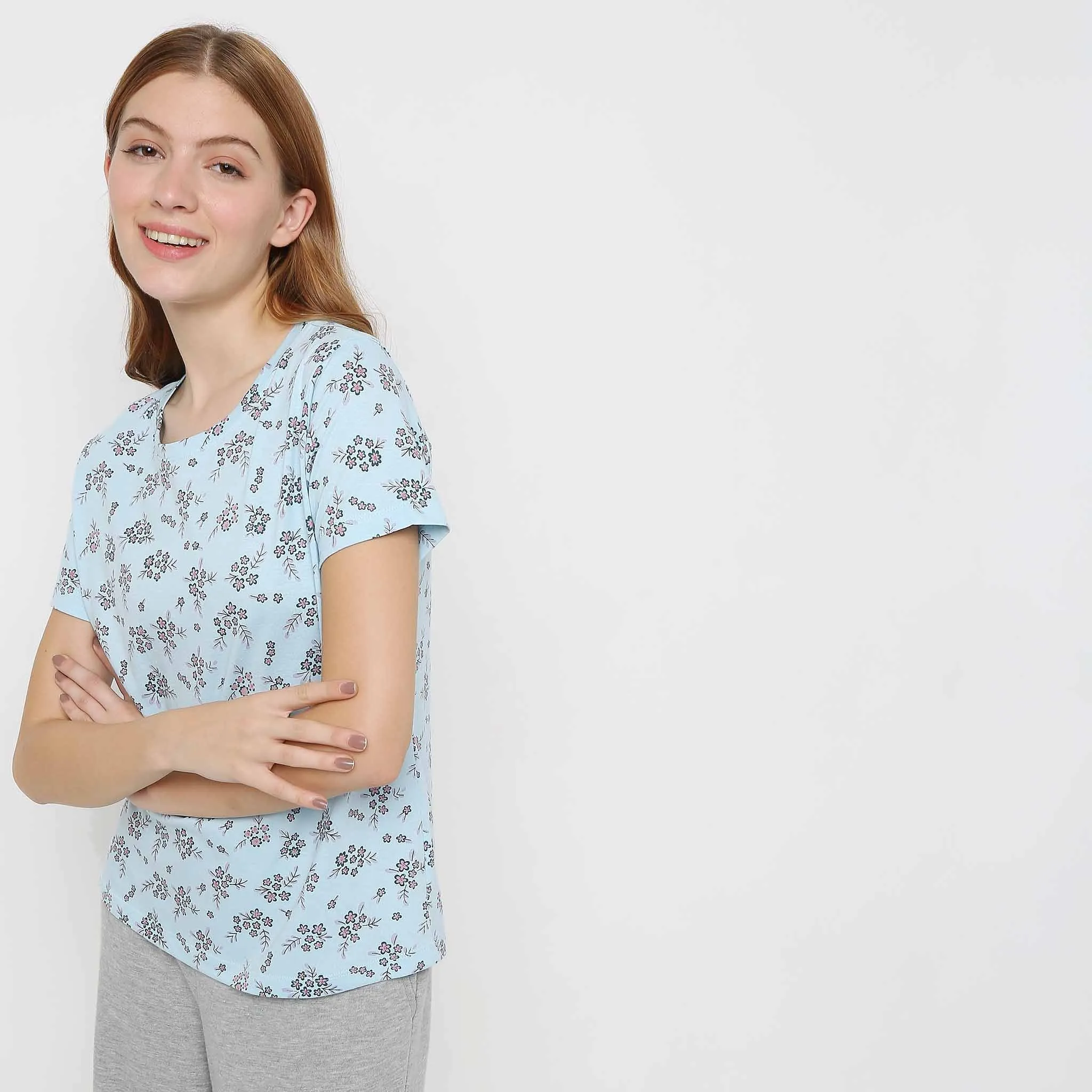 Regular Fit Printed Sleepwear Lounge Top