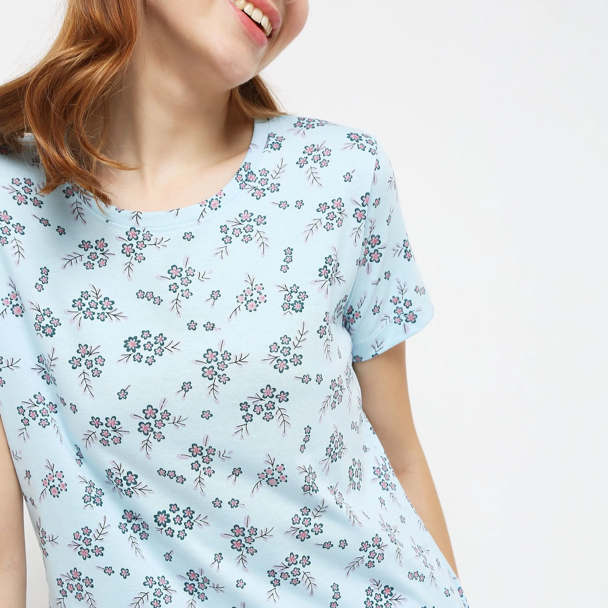 Regular Fit Printed Sleepwear Lounge Top