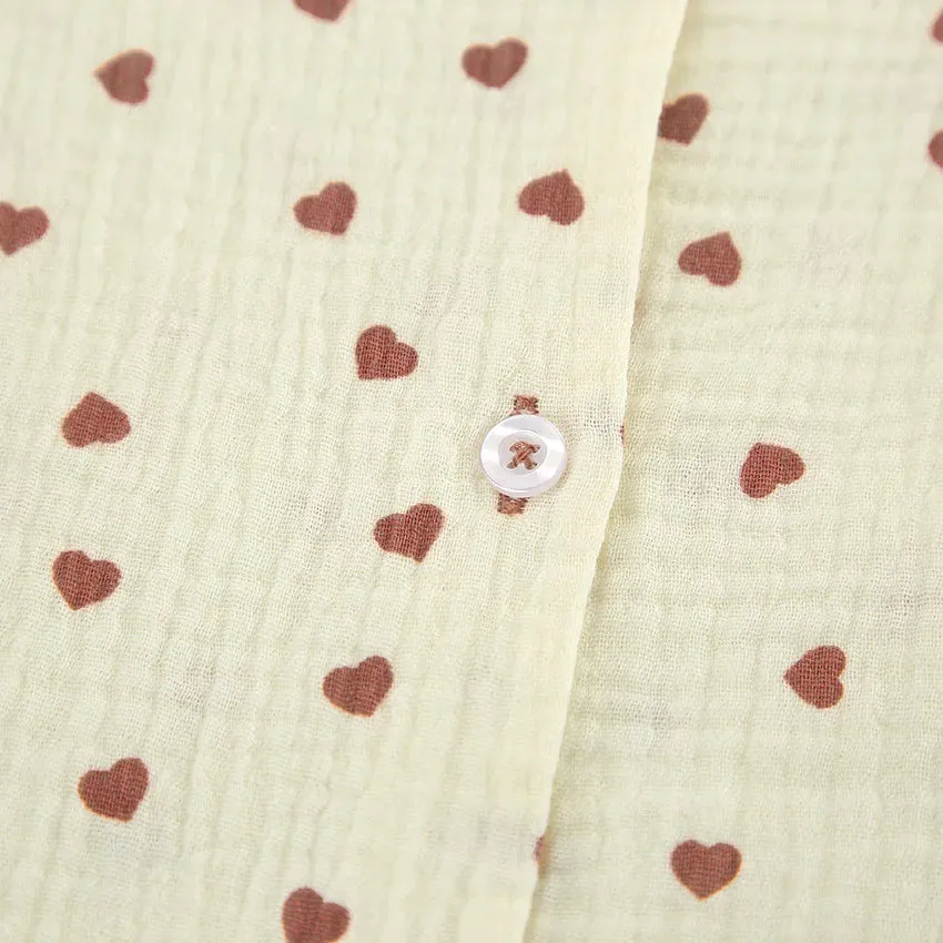 Ruffle Trimmed Cotton PJs for Relaxing