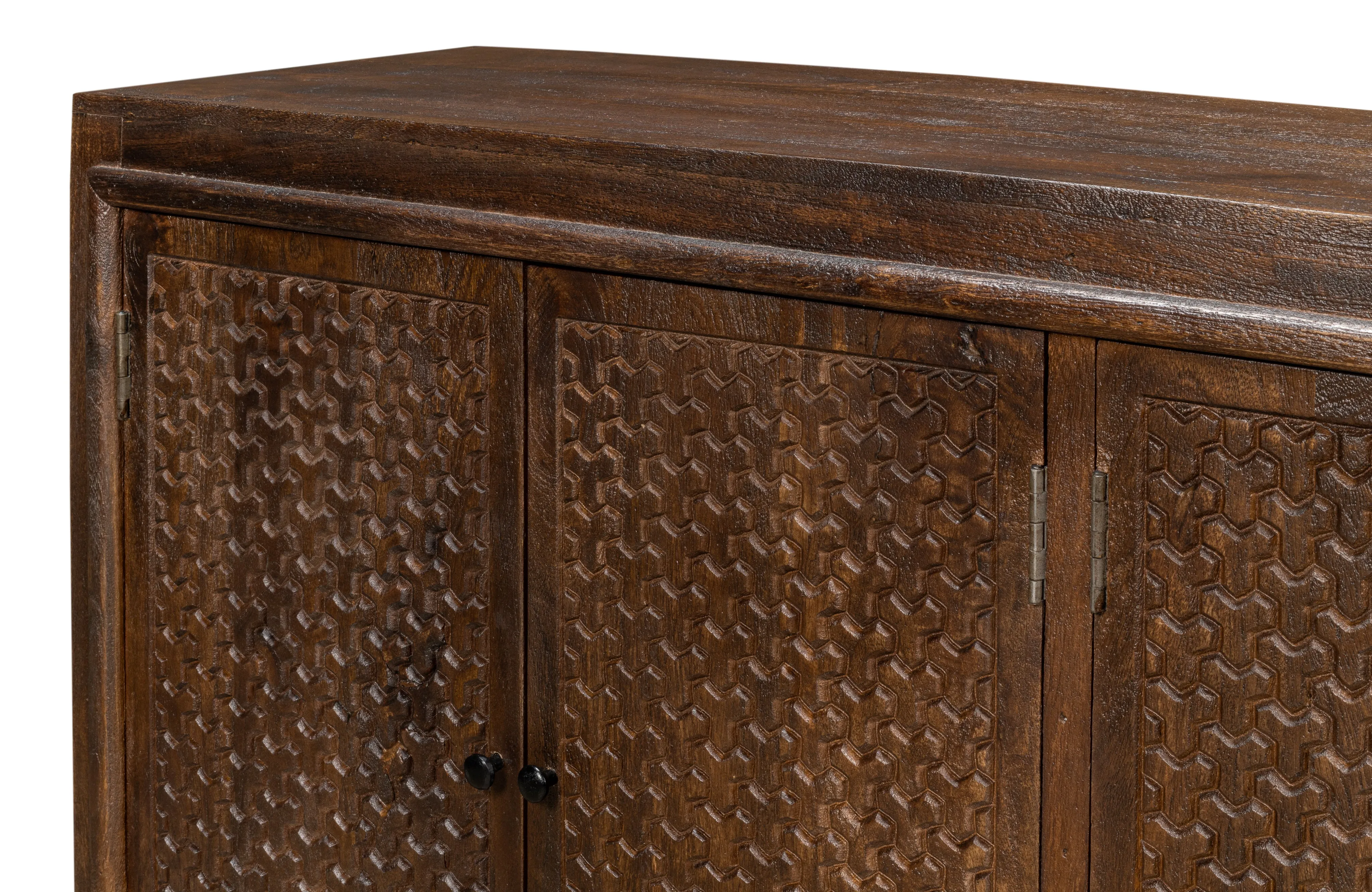 Sarreid - Battle Chainmail 4 Door Sideboard - Brown - Vintage