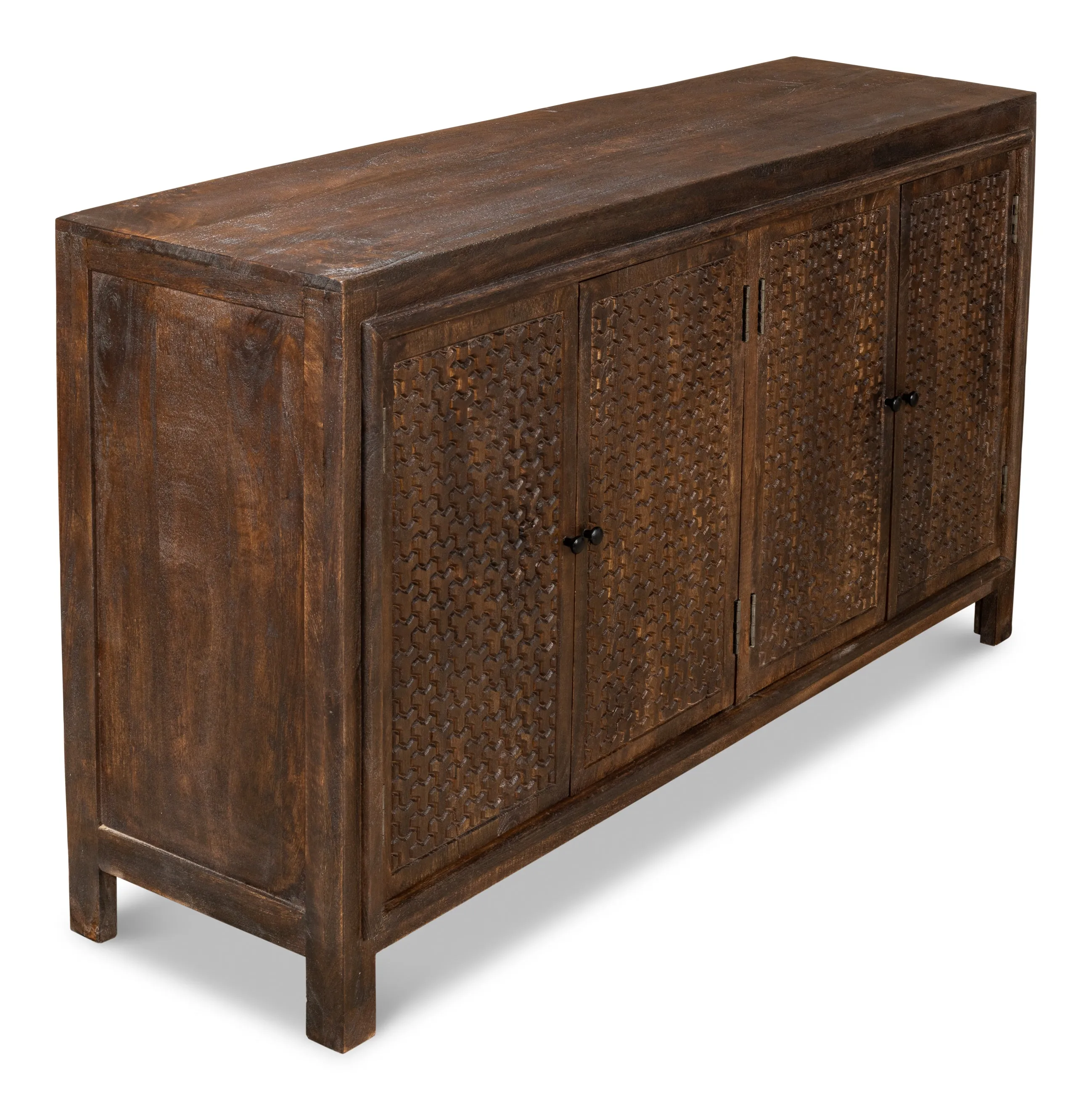 Sarreid - Battle Chainmail 4 Door Sideboard - Brown - Vintage