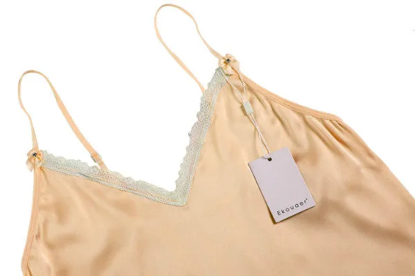 Sexy Ladies' V-neck Spaghetti Strap Satin Pajamas