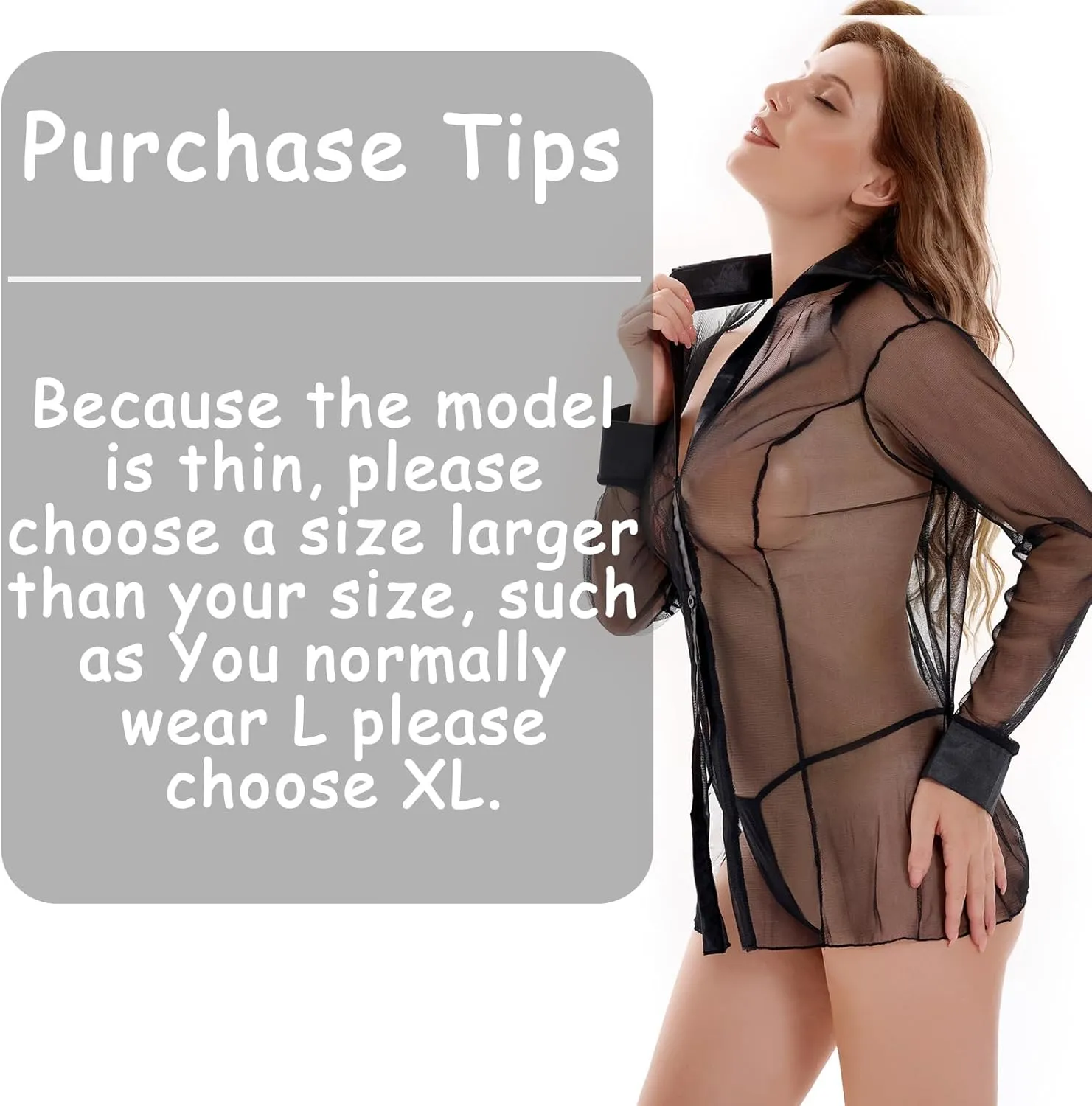 Sheer Mesh Button Shirt Women's Chiffon Shirt Long Sleeved See-through Blouse