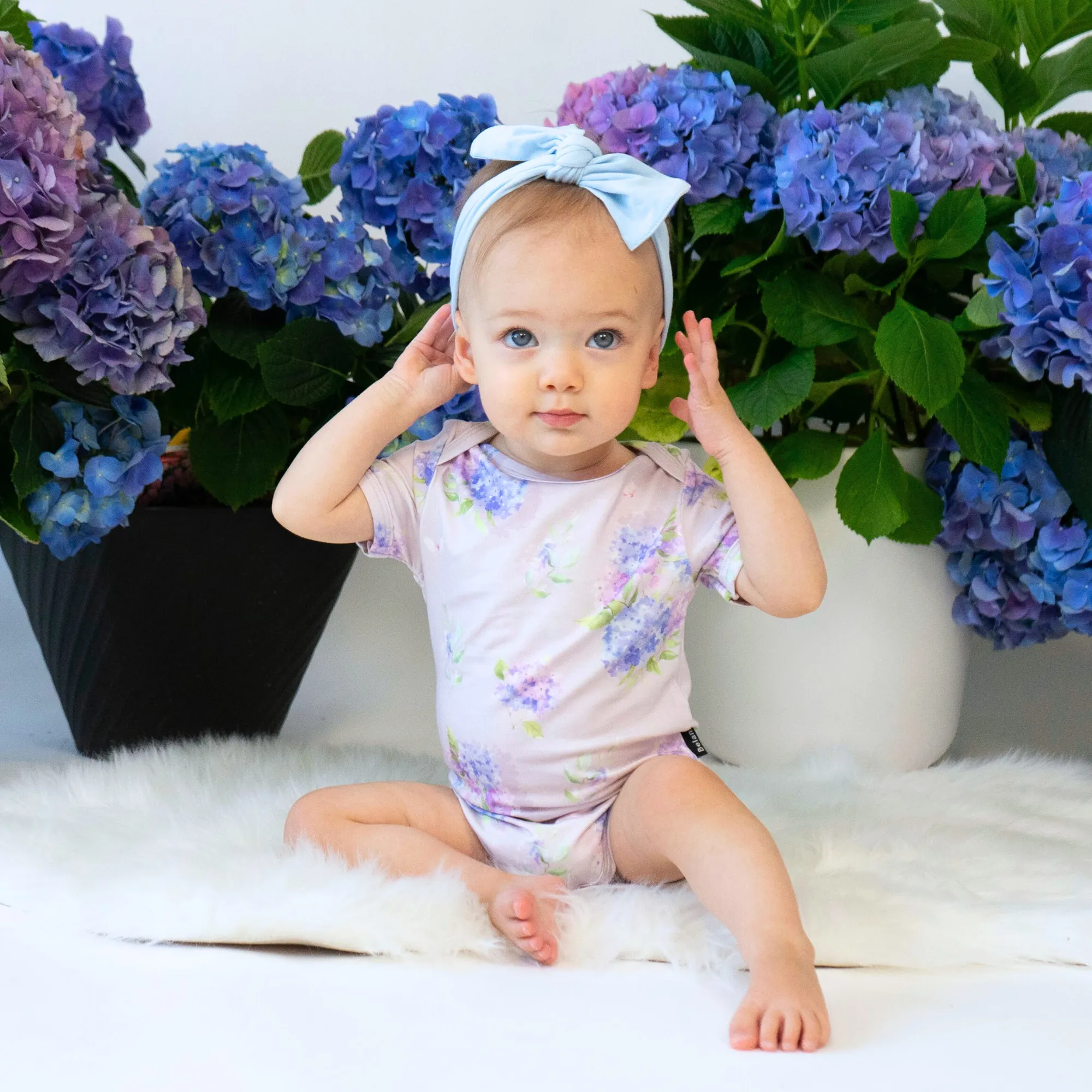 Short Sleeve Onesie - Hydrangeas