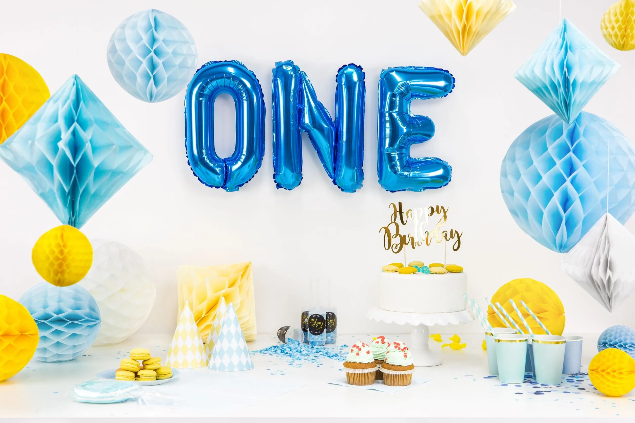 Sky Blue Honeycomb Ball Decoration 40cm