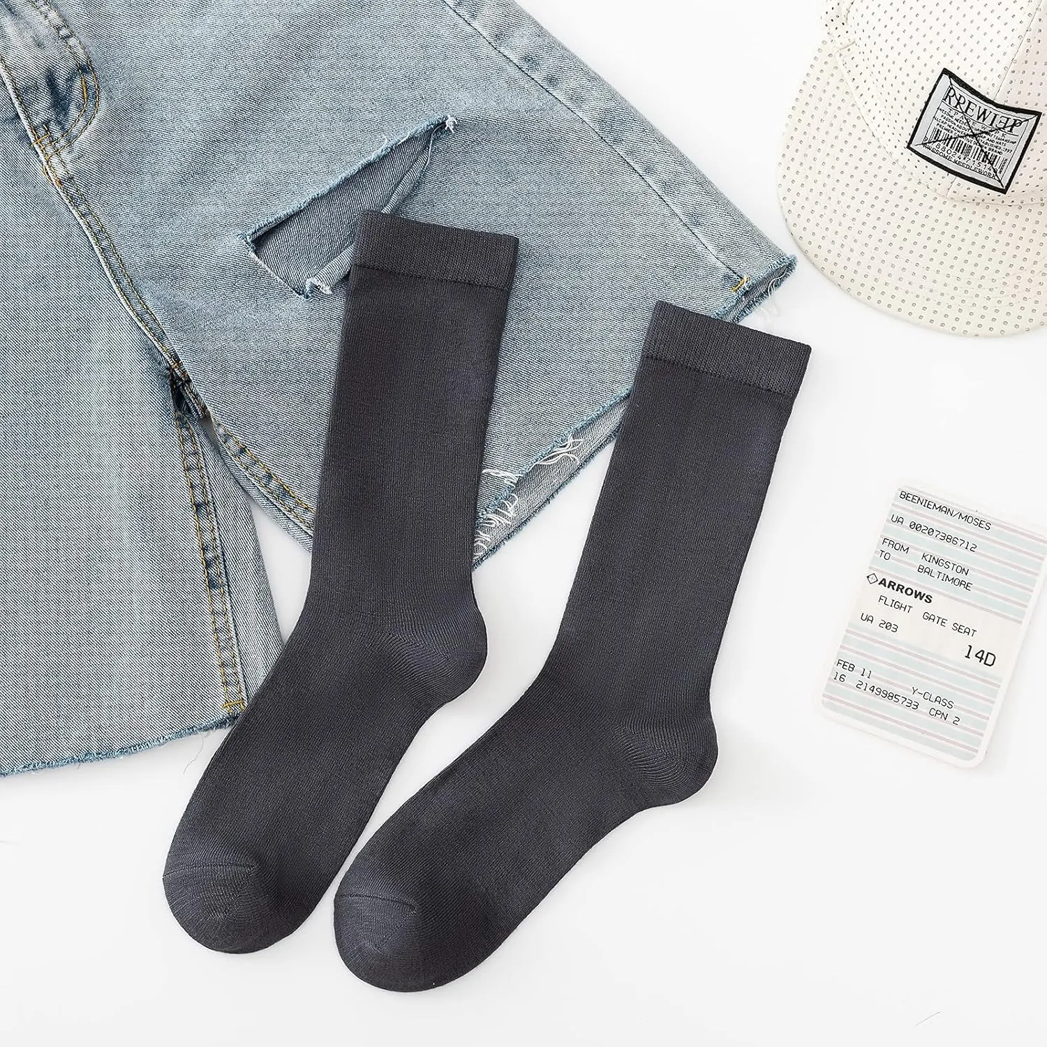 Sock Amazing Unisex Bamboo Rayon Socks Super Soft Black Crew Socks 8 Pack