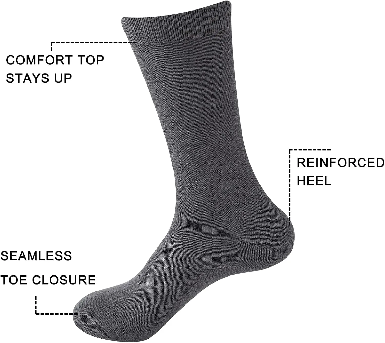 Sock Amazing Unisex Bamboo Rayon Socks Super Soft Black Crew Socks 8 Pack