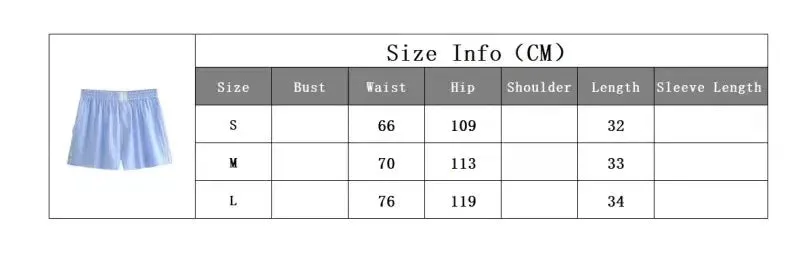 TAVIMART  -  Summer New Women's Blue White Stripes Sleep Shorts Basic Stylish Stretch Elastic High-Waisted Buckle Short Wide-Leg Pants
