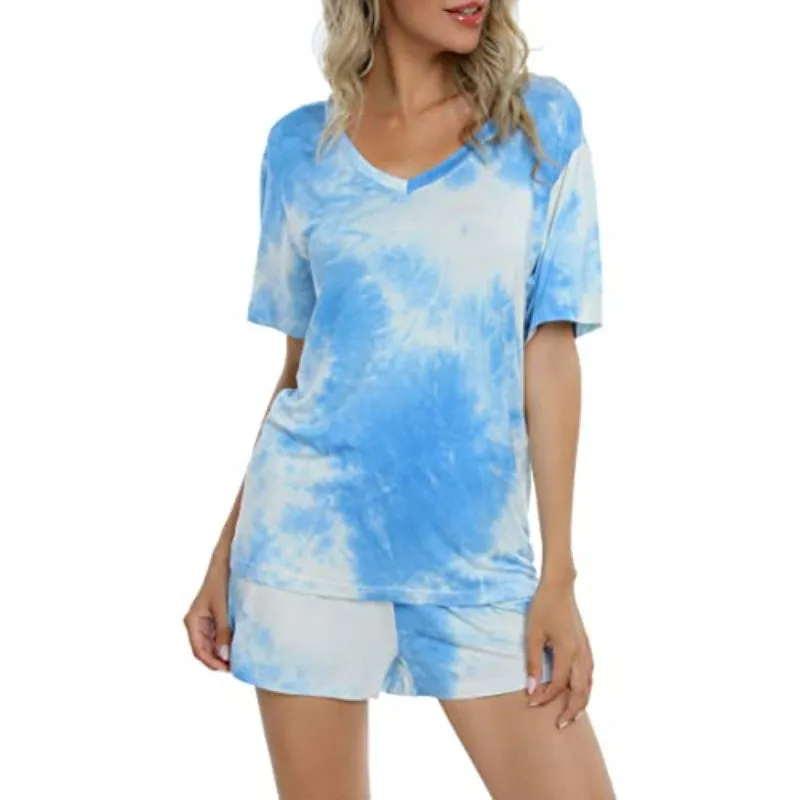 Tie-Dye Short Sleeve Women Nightwear