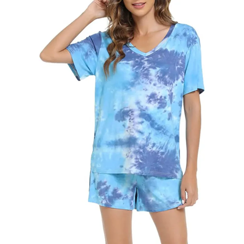 Tie-Dye Short Sleeve Women Nightwear