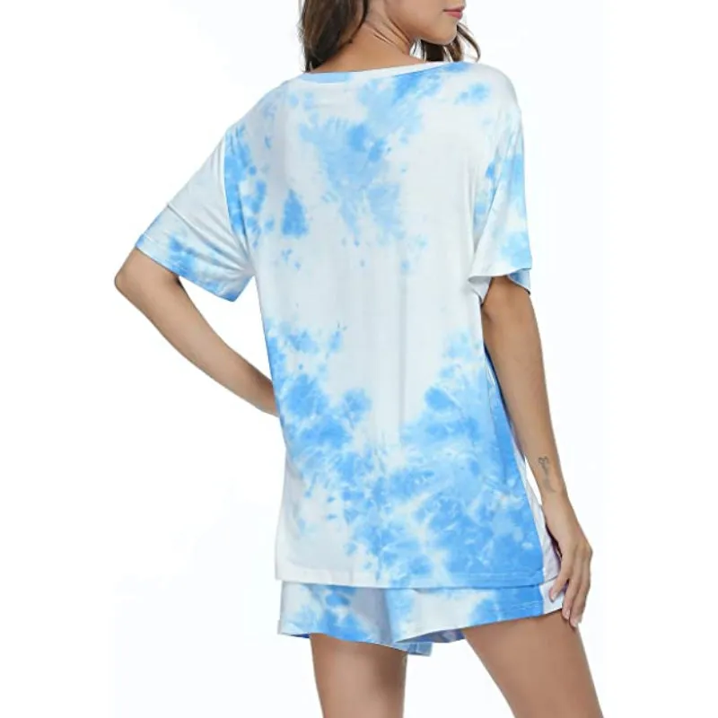 Tie-Dye Short Sleeve Women Nightwear