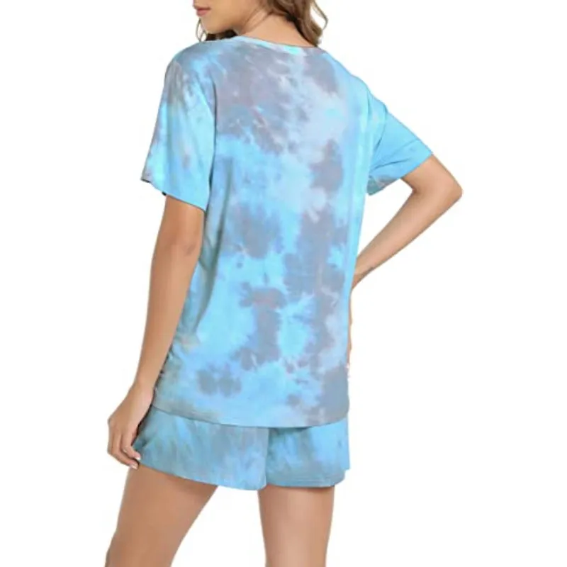 Tie-Dye Short Sleeve Women Nightwear