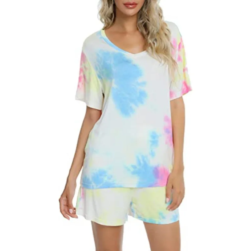 Tie-Dye Short Sleeve Women Nightwear