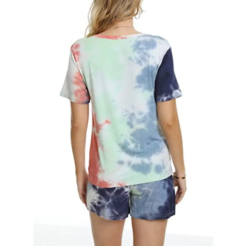 Tie-Dye Short Sleeve Women Nightwear
