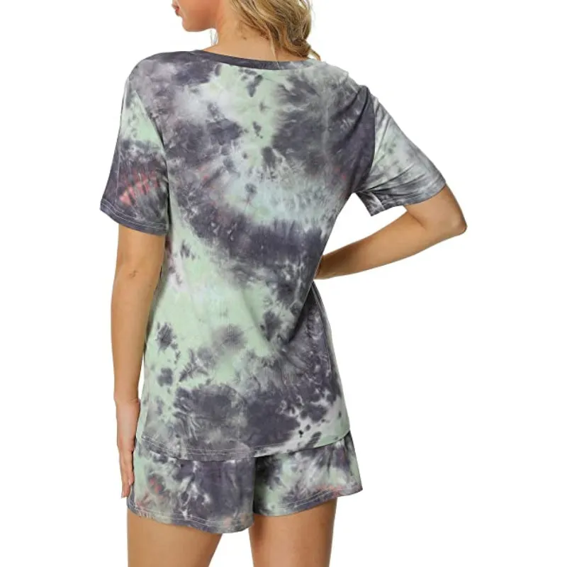 Tie-Dye Short Sleeve Women Nightwear