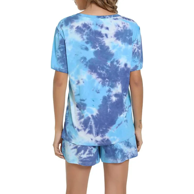 Tie-Dye Short Sleeve Women Nightwear