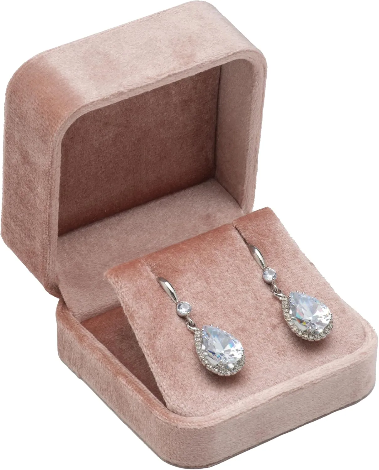 Velvet Earring Gift Boxes Jewelry Box (Blush Peach)