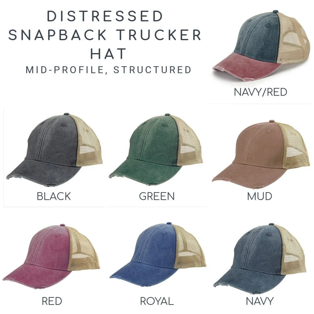 West Virginia | Distressed Snapback Trucker | state cap | many color choices