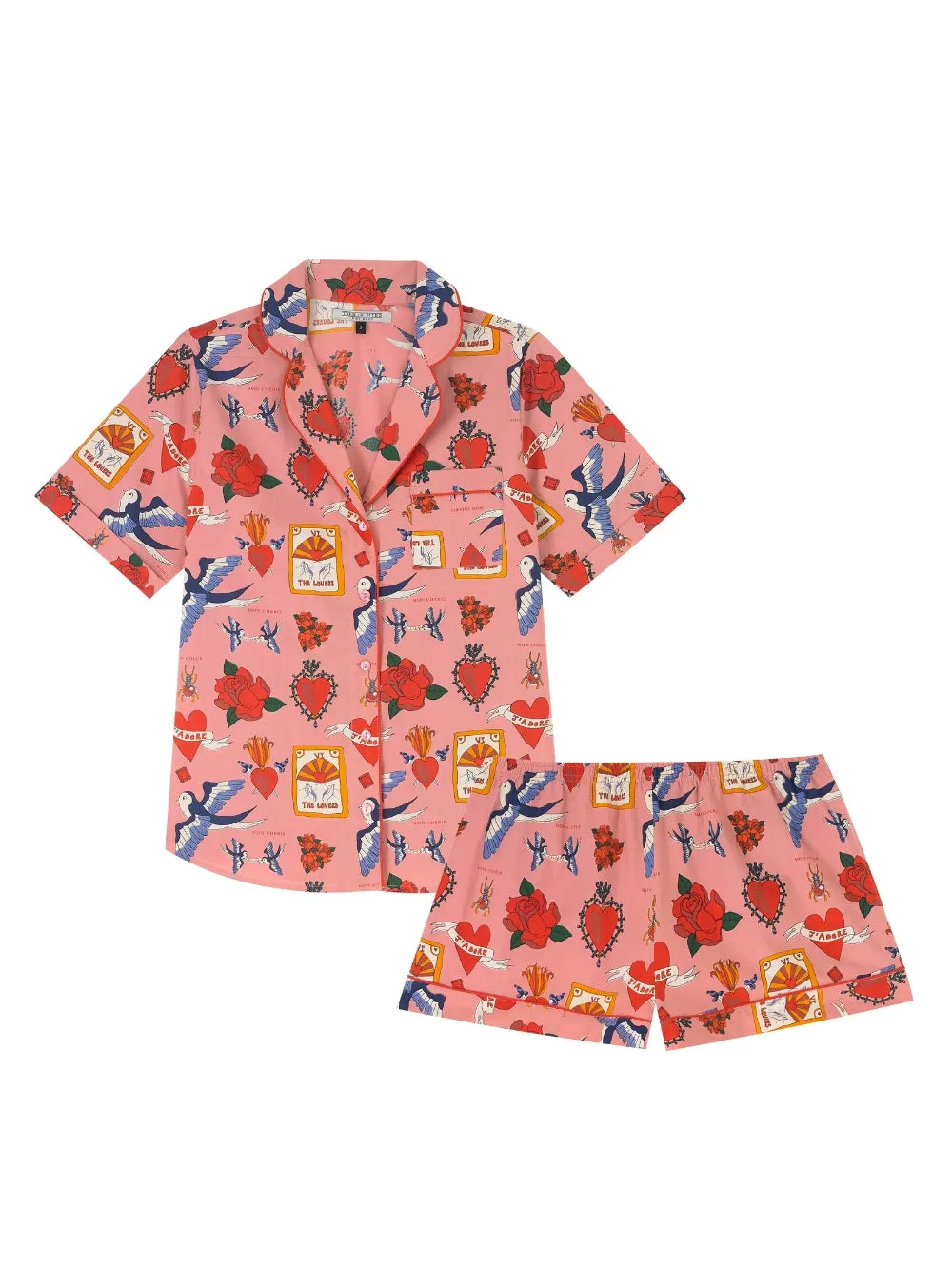 Womens Cotton Shortie Pink Mon Coeur